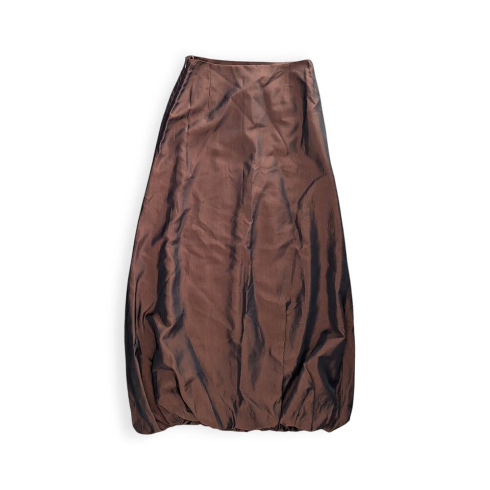 90s brown to blue color shift midi skirt